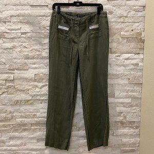 LINEN PANTS - INC INT. CONCEPTS - Olive Color